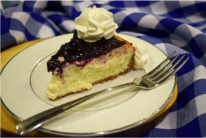 Read more about the article Creamy Cheesecake with Blueberry Jam Topping