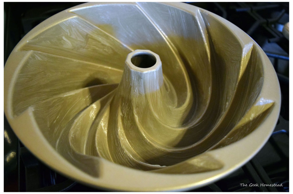 Buttered bundt pan