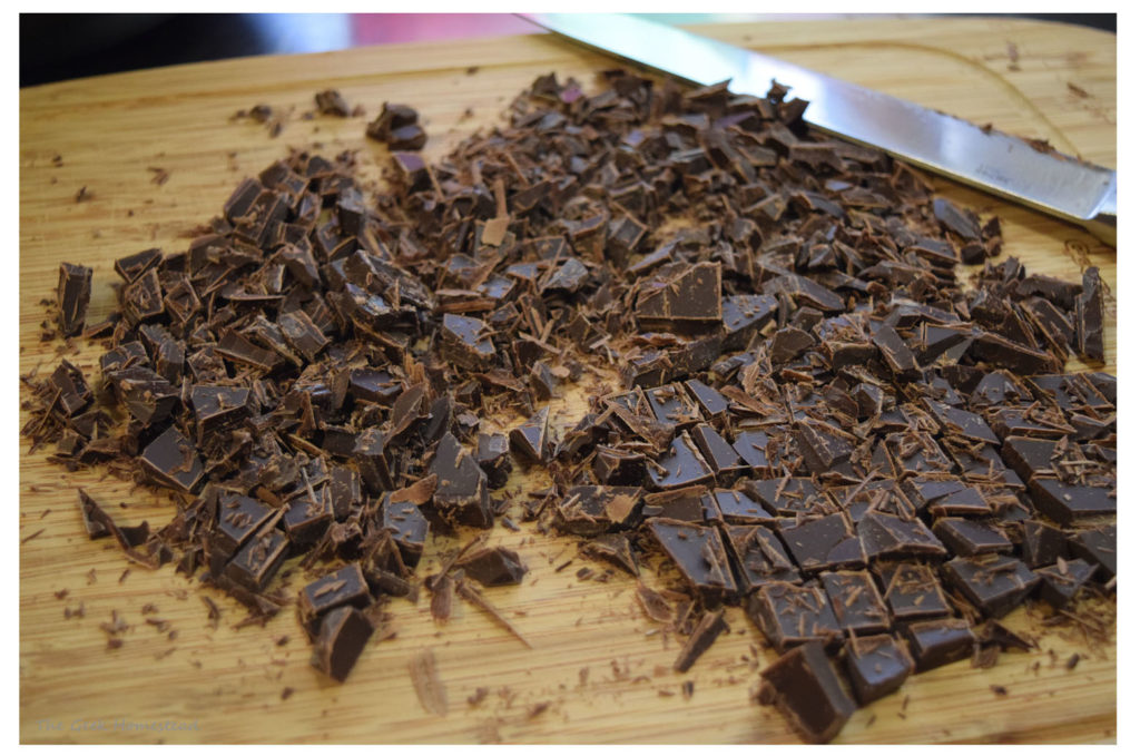 Chopped dark chocolate! Yum!
