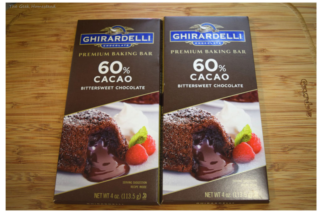 60% cacao bittersweet chocolate bars from Ghirardelli