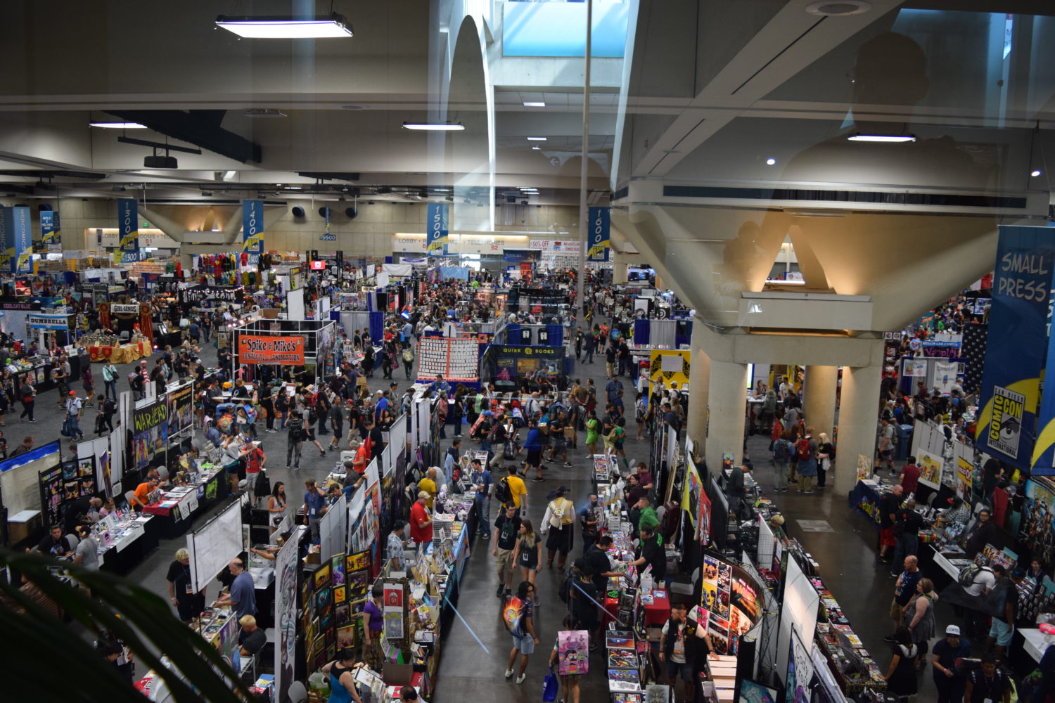 San Diego Comic Con 2016 Sails Pavilion looking down into the Small Press area